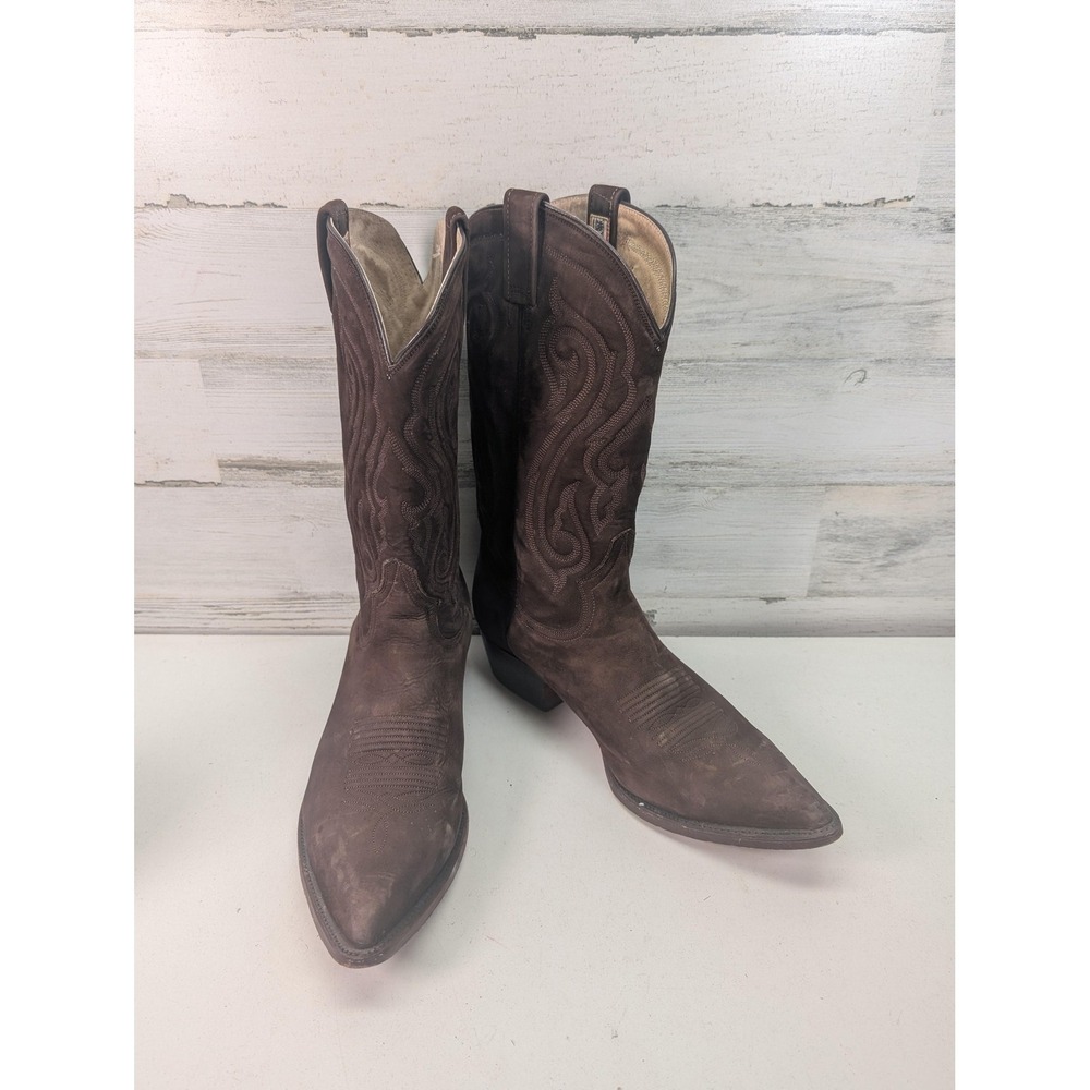 Mezcalero Boots Mens Size 8 Brown Leather Western Cowboy Pointed Toe‎ Pull On